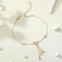 Vacation Letter Butterfly Copper Plating Women's Anklet main image 4