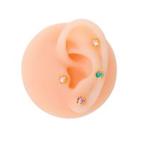 1 Piece Vintage Style Cool Style Round Plating Inlay Copper Artificial Gemstones 18k Gold Plated Ear Studs main image 6