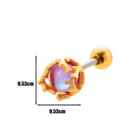 1 Piece Vintage Style Cool Style Round Plating Inlay Copper Artificial Gemstones 18k Gold Plated Ear Studs sku image 6