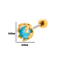 1 Piece Vintage Style Cool Style Round Plating Inlay Copper Artificial Gemstones 18k Gold Plated Ear Studs sku image 7