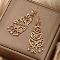 1 Pair Vintage Style Xuping Geometric Tassel Plating Inlay Alloy Copper Alloy Artificial Gemstones Ear Hook main image 4