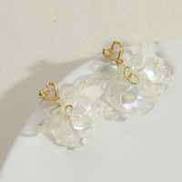 1 Pair Elegant Sweet Flower Plating Inlay Arylic Alloy Copper Artificial Pearls Zircon Earrings sku image 3