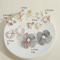 1 Pair Elegant Sweet Flower Plating Inlay Arylic Alloy Copper Artificial Pearls Zircon Earrings main image 2