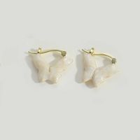 1 Pair Elegant Sweet Flower Plating Inlay Arylic Alloy Copper Artificial Pearls Zircon Earrings sku image 2