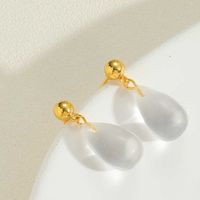 1 Pair Elegant Sweet Flower Plating Inlay Arylic Alloy Copper Artificial Pearls Zircon Earrings sku image 6