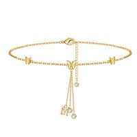 Vacation Letter Butterfly Copper Plating Women's Anklet sku image 13