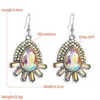 1 Pair Glam Shiny Water Droplets Rectangle Plating Inlay Alloy Rhinestones Glass Drop Earrings main image 2