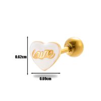 1 Piece Ear Cartilage Rings & Studs Vintage Style Heart Shape 316 Stainless Steel  Plating sku image 7
