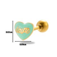 1 Piece Ear Cartilage Rings & Studs Vintage Style Heart Shape 316 Stainless Steel  Plating sku image 8