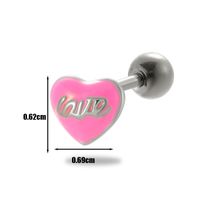 1 Piece Ear Cartilage Rings & Studs Vintage Style Heart Shape 316 Stainless Steel  Plating sku image 3