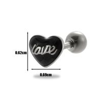 1 Piece Ear Cartilage Rings & Studs Vintage Style Heart Shape 316 Stainless Steel  Plating sku image 6