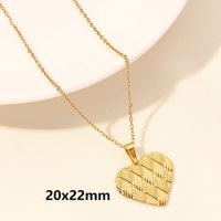Elegant Simple Style Heart Shape Stainless Steel Plating 18k Gold Plated Pendant Necklace main image 2
