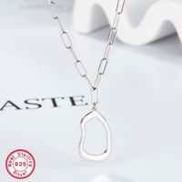 Sterling Silver Simple Style Irregular Solid Color Plating Pendant Necklace main image 5