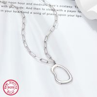 Sterling Silver Simple Style Irregular Solid Color Plating Pendant Necklace main image 4