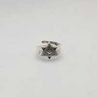 Hip-hop Retro Triangle Eye Sterling Silver Plating Men's Rings main image 4