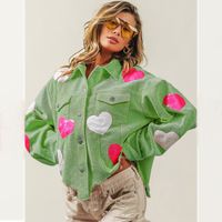 Women's Casual Streetwear Heart Shape Sequins Single Breasted Coat Casual Jacket main image 4