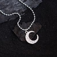 Copper Simple Style Moon Pendant Necklace main image 3