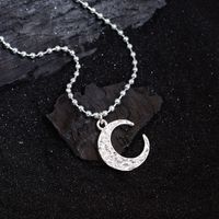 Copper Simple Style Moon Pendant Necklace main image 4