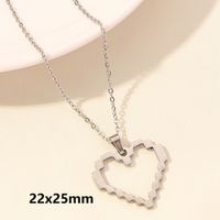 Elegant Simple Style Human Heart Shape Stainless Steel Plating Hollow Out 18k Gold Plated Pendant Necklace main image 3