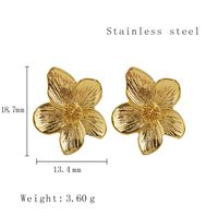 1 Pair Lady Flower Plating Stainless Steel Titanium Steel 18k Gold Plated Ear Studs main image 2