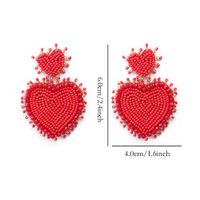 1 Pair Casual Elegant Letter Heart Shape Beaded Inlay Stainless Steel Cloth Glass Zircon Drop Earrings main image 2