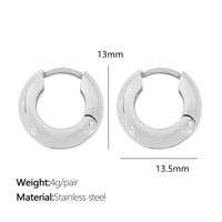 1 Pair Elegant Oval Plating Titanium Steel Hoop Earrings main image 4