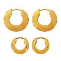1 Pair Elegant Oval Plating Titanium Steel Hoop Earrings main image 6