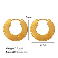 1 Pair Elegant Oval Plating Titanium Steel Hoop Earrings main image 3