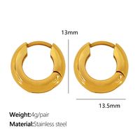 1 Pair Elegant Oval Plating Titanium Steel Hoop Earrings main image 5