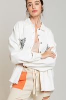 Women's Streetwear Solid Color Sequins Single Breasted Coat Denim Jacket main image 4