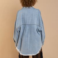 Women's Streetwear Solid Color Sequins Single Breasted Coat Denim Jacket main image 3
