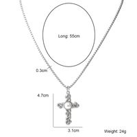 304 Stainless Steel Elegant Plating Inlay Cross Artificial Pearls Pendant Necklace main image 2