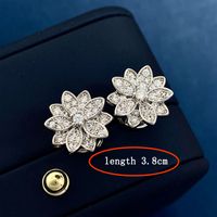 Elegant Glam Flower Copper Plating Inlay Zircon Earrings Necklace main image 3