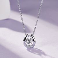 Sterling Silver Elegant Infinity Gra Plating Inlay Moissanite Pendant Necklace main image 3