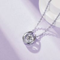 Sterling Silver Elegant Infinity Gra Plating Inlay Moissanite Pendant Necklace main image 4
