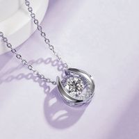 Sterling Silver Elegant Infinity Gra Plating Inlay Moissanite Pendant Necklace main image 5