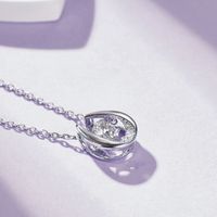 Sterling Silber Elegant Unendlichkeit Gra Überzug Inlay Moissanit Halskette Mit Anhänger main image 6