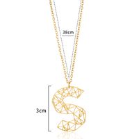 Steel Exaggerated Artistic Hollow Out Letter Pendant Necklace main image 2