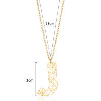 Steel Exaggerated Artistic Hollow Out Letter Pendant Necklace main image 3