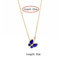 Simple Style Commute Butterfly Copper Inlay Zircon Lapis Lazuli Necklace main image 2