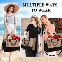 Women's Cotton Letter Heart Shape Classic Style Appliques Zipper Bag Sets main image 6