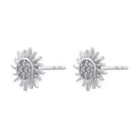 1 Pair Classic Style Tortoise Sunflower Red Heart Plating Inlay Copper Zircon Ear Studs sku image 6