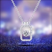 Argent Sterling Style Simple Brillant Bouteille Placage Incruster Moissanite Collier main image 1
