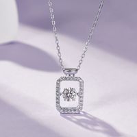Argent Sterling Style Simple Brillant Bouteille Placage Incruster Moissanite Collier main image 3