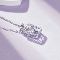 Argent Sterling Style Simple Brillant Bouteille Placage Incruster Moissanite Collier main image 6