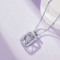 Argent Sterling Style Simple Brillant Bouteille Placage Incruster Moissanite Collier main image 5