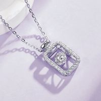 Argent Sterling Style Simple Brillant Bouteille Placage Incruster Moissanite Collier main image 4