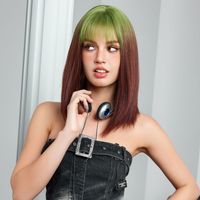 Women's Elegant Sweet Multicolor Casual Street Chemical Fiber Bangs Short Straight Hair Wig Net main image 4