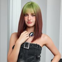 Women's Elegant Sweet Multicolor Casual Street Chemical Fiber Bangs Short Straight Hair Wig Net main image 3