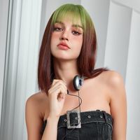 Women's Elegant Sweet Multicolor Casual Street Chemical Fiber Bangs Short Straight Hair Wig Net main image 5